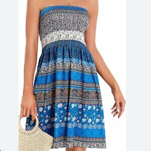 Chicgal Tube Top Paisley Sun Dress